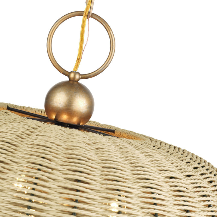 5 Light Antique Gold Leaf Pendant Chandelier
