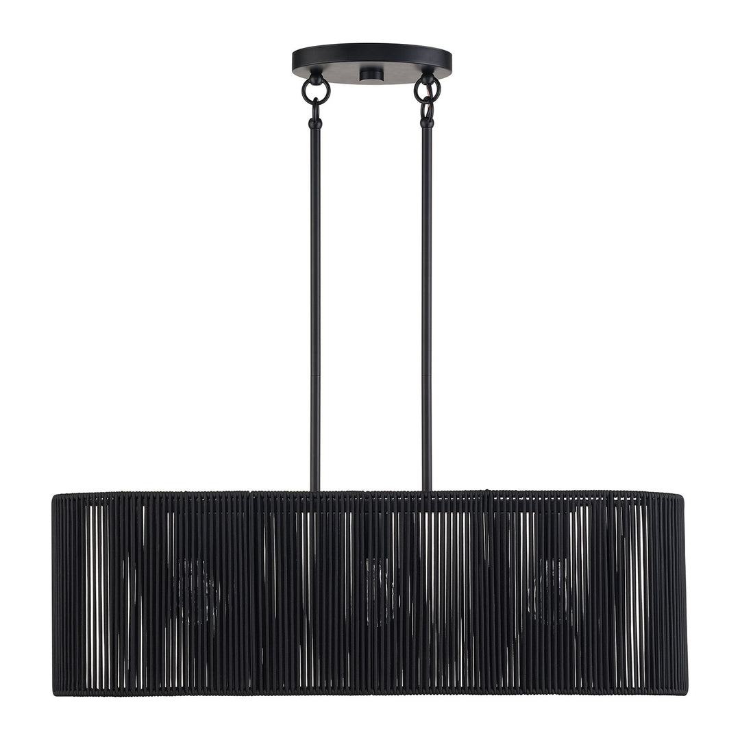 3 Light Black Medium Linear Chandelier