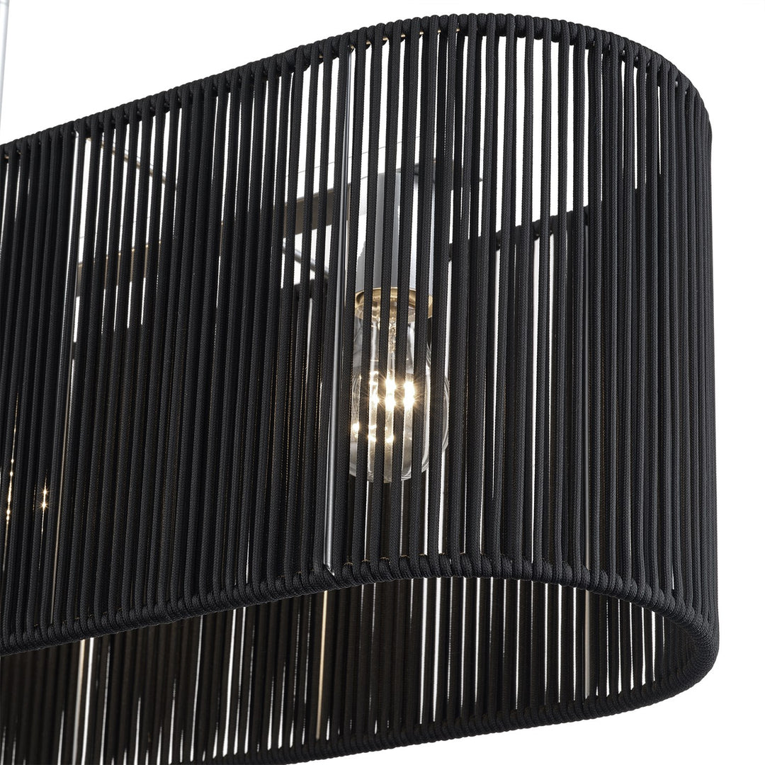 4 Light Painted Nickel Large Linear Chandelier