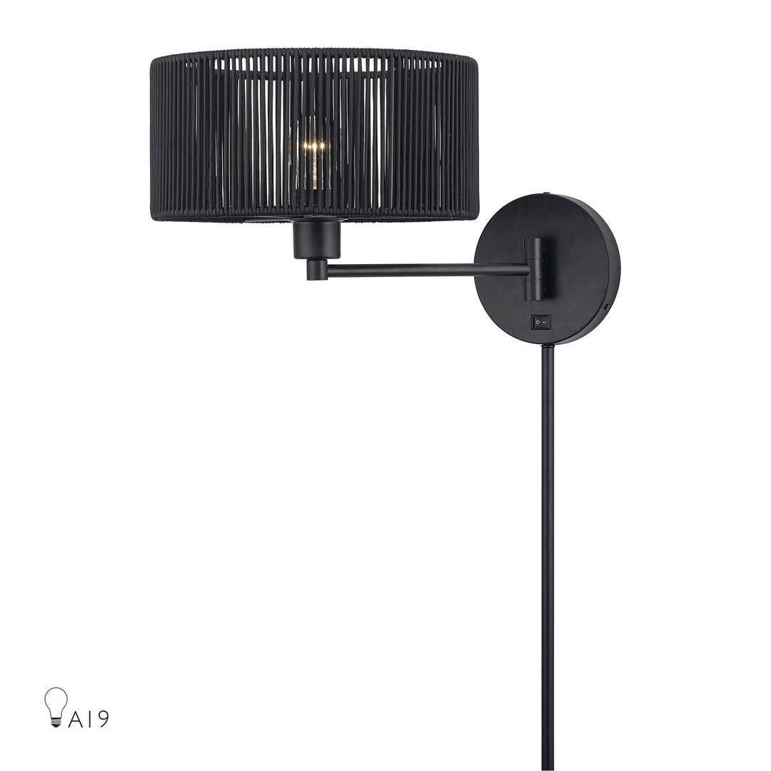 1 Light Black Swing Arm Wall Lamp by Livex Lighting