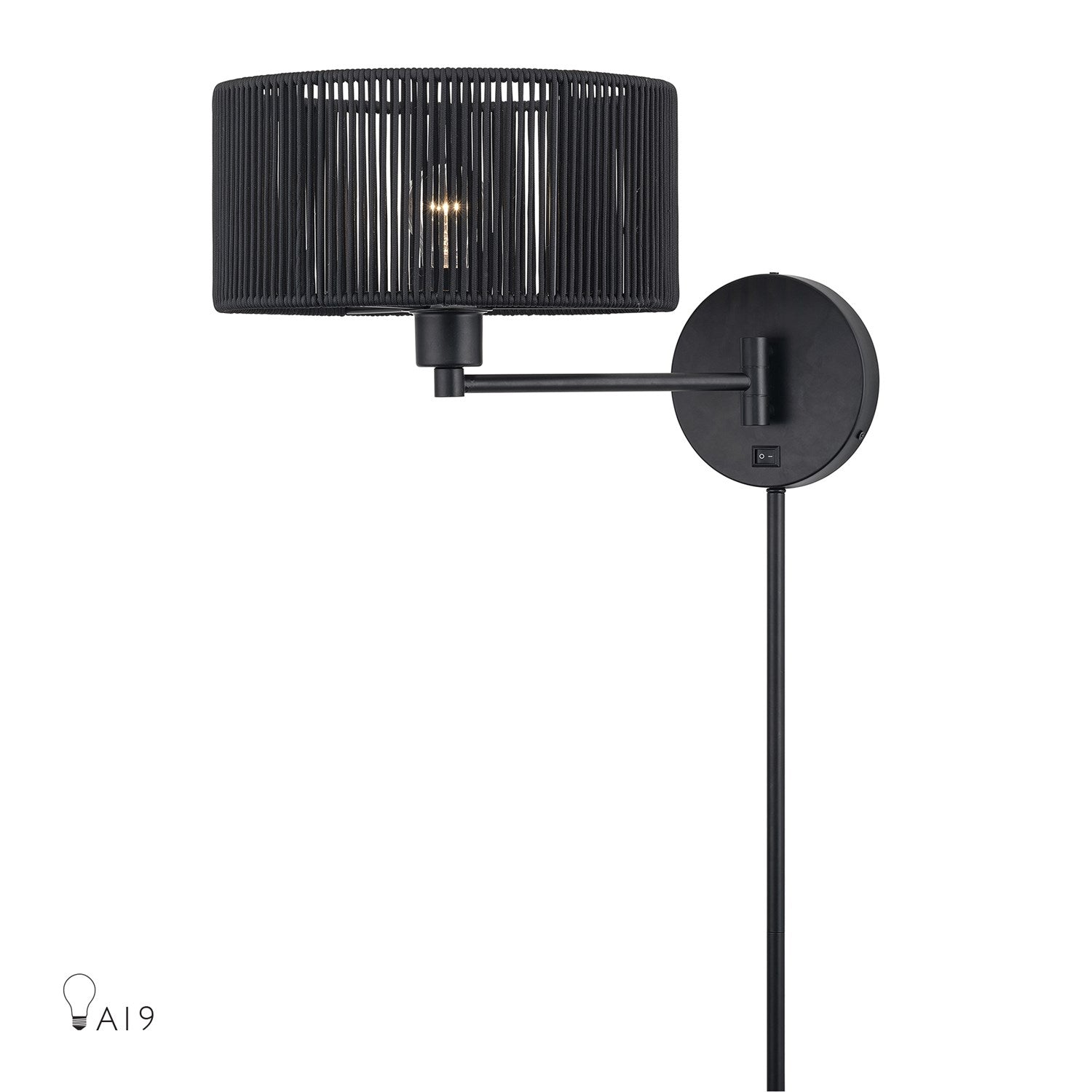 1 Light Black Swing Arm Wall Lamp by Livex Lighting