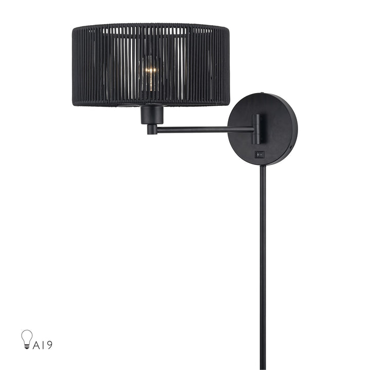 1 Light Black Swing Arm Wall Lamp by Livex Lighting