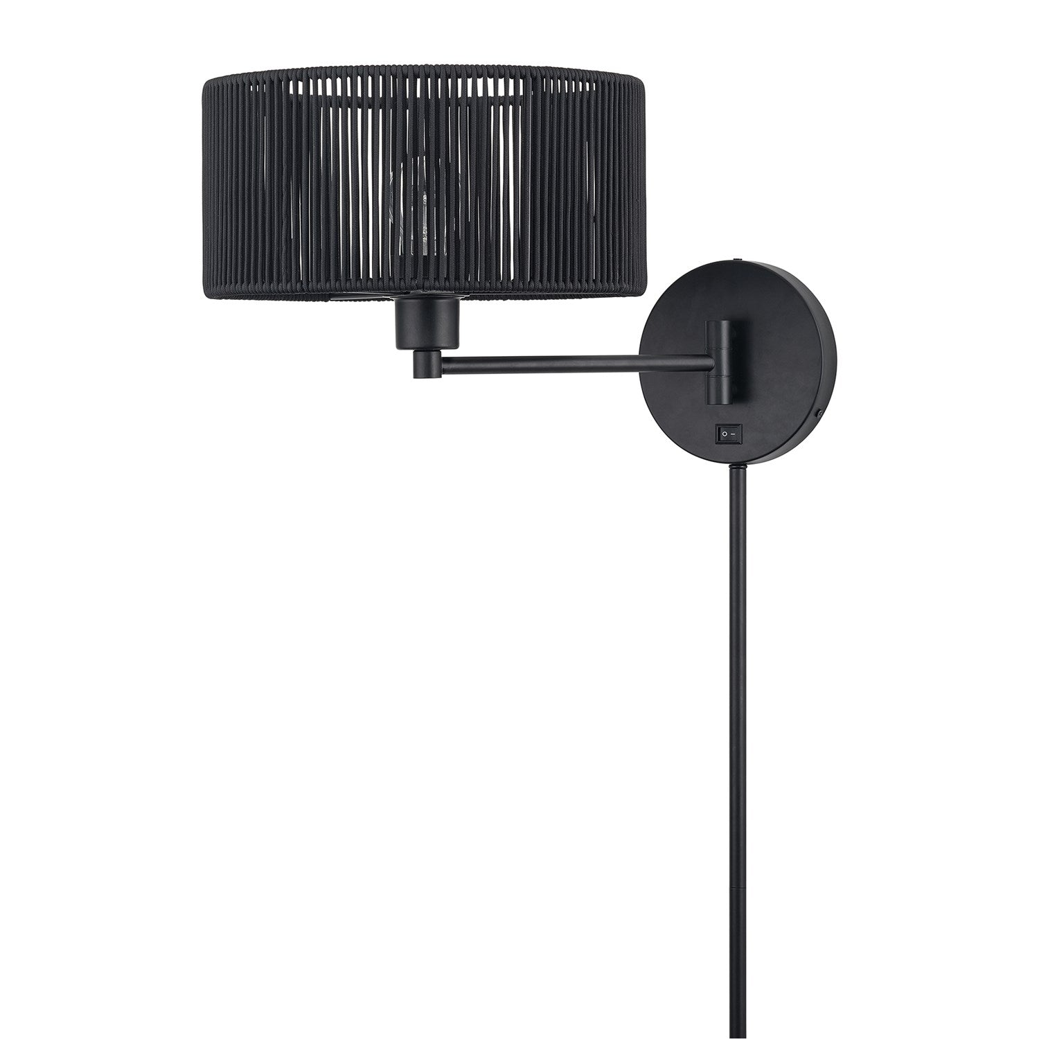 1 Light Black Swing Arm Wall Lamp