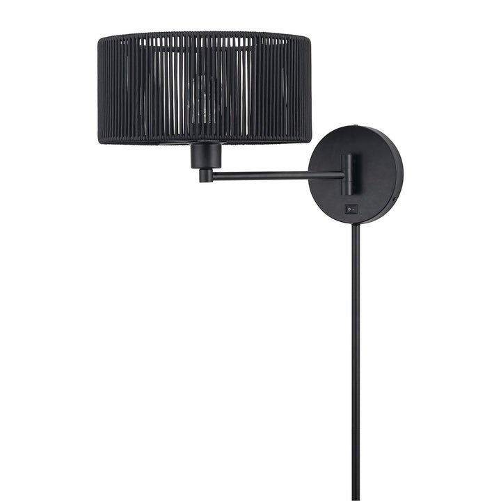 1 Light Black Swing Arm Wall Lamp