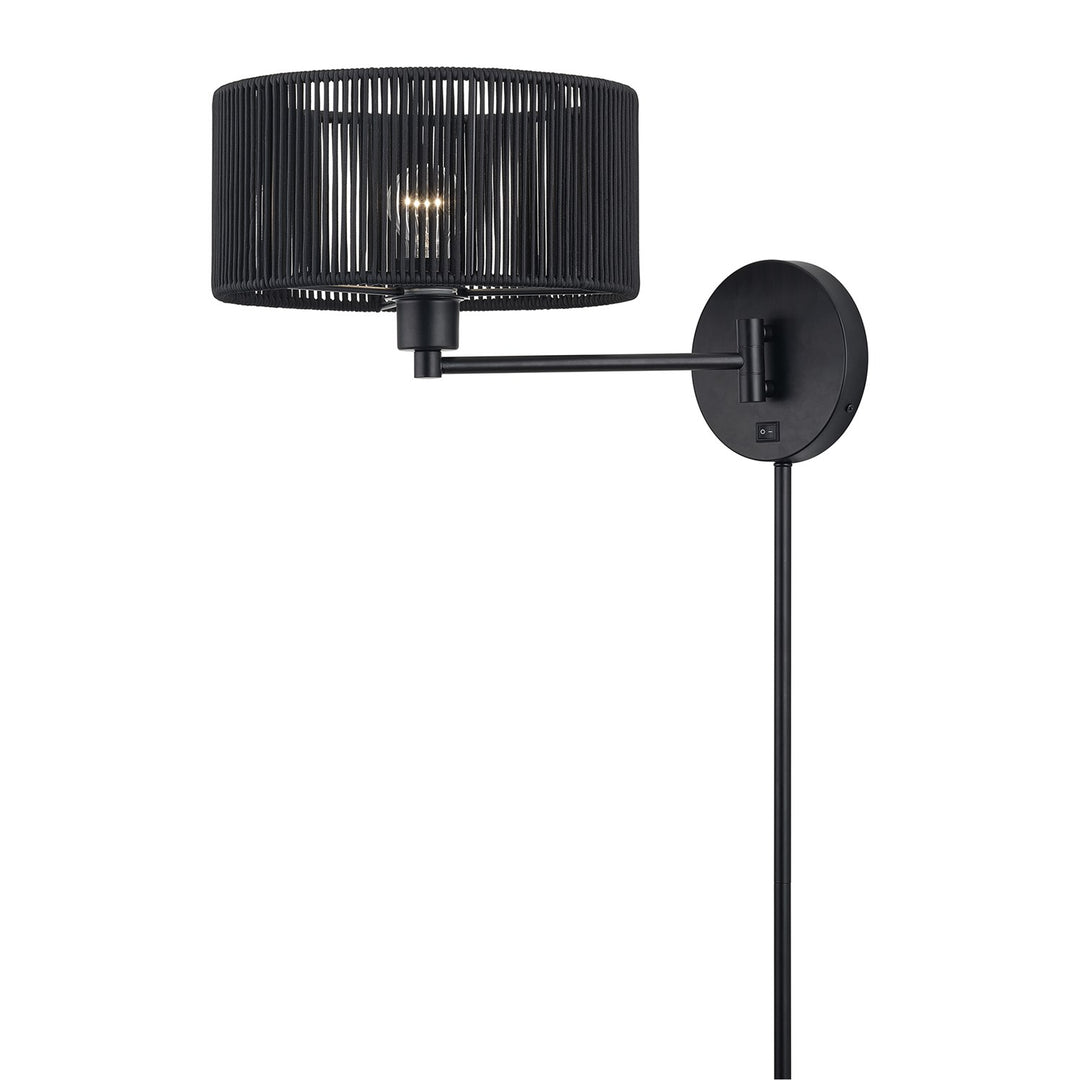 1 Light Black Swing Arm Wall Lamp
