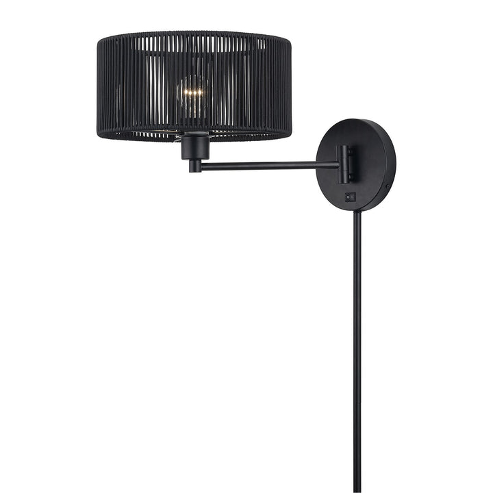 1 Light Black Swing Arm Wall Lamp