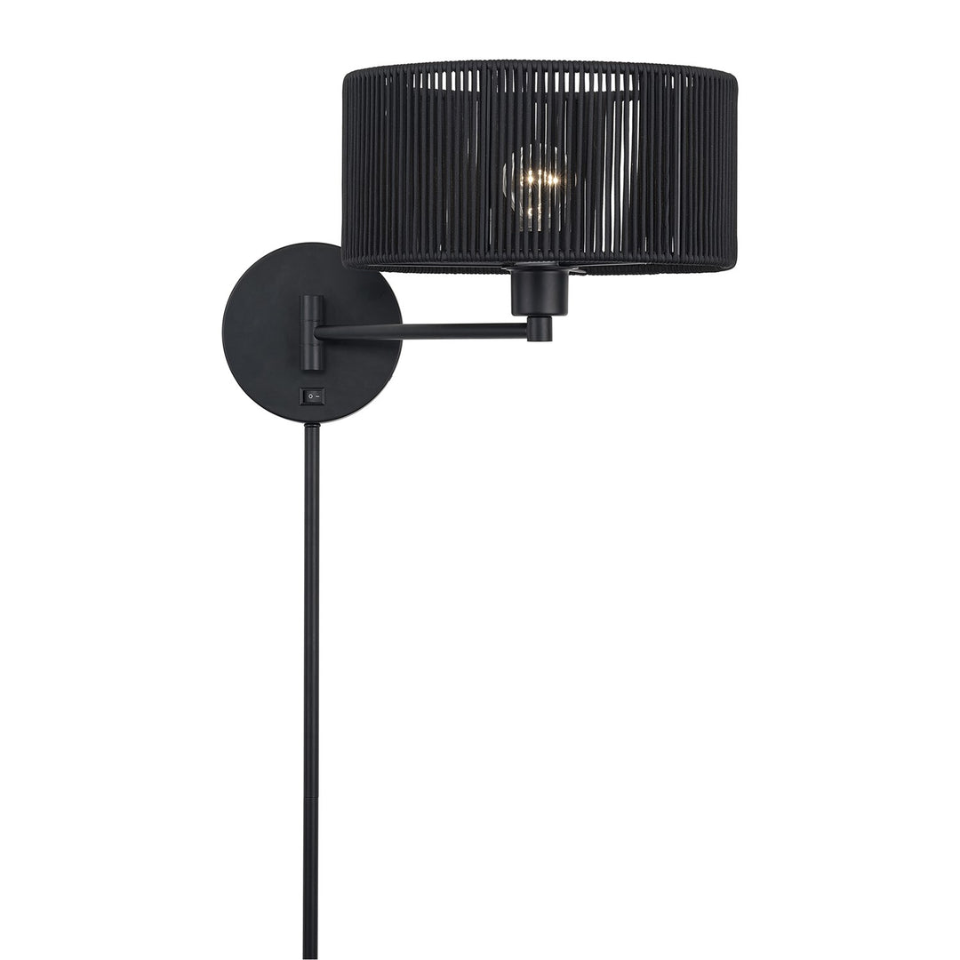 1 Light Black Swing Arm Wall Lamp
