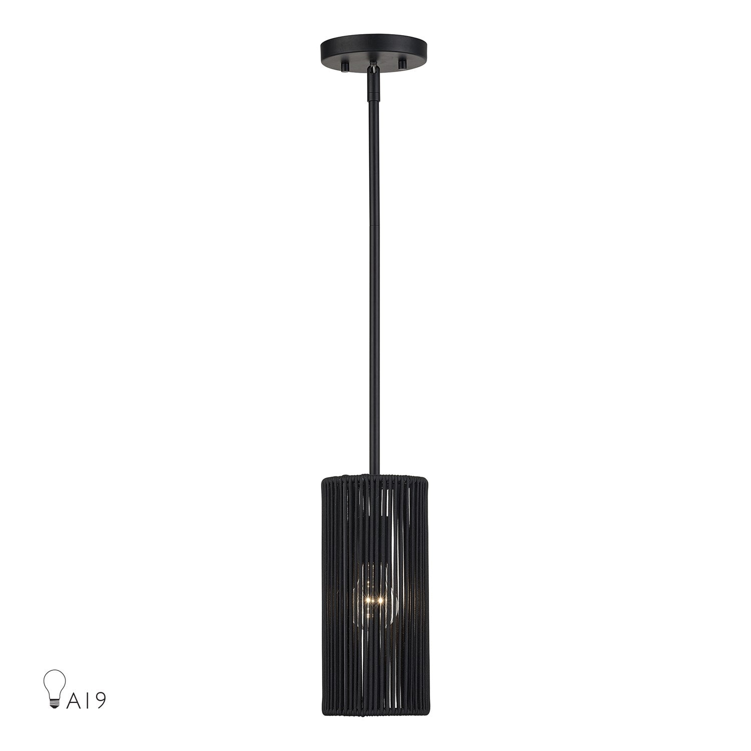 1 Light Black Mini Pendant by Livex Lighting