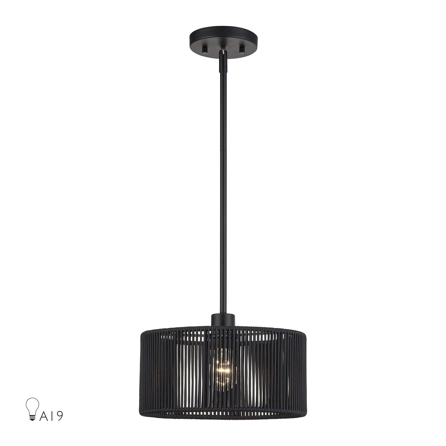 1 Light Black Pendant by Livex Lighting