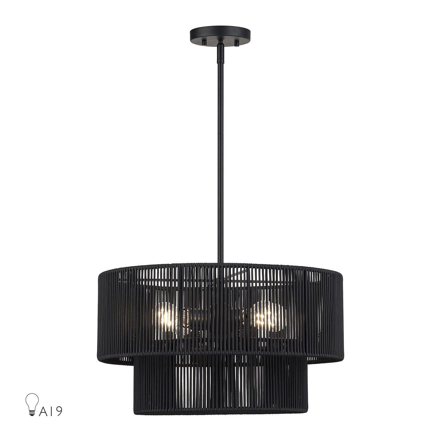 4 Light Black Pendant Chandelier by Livex Lighting