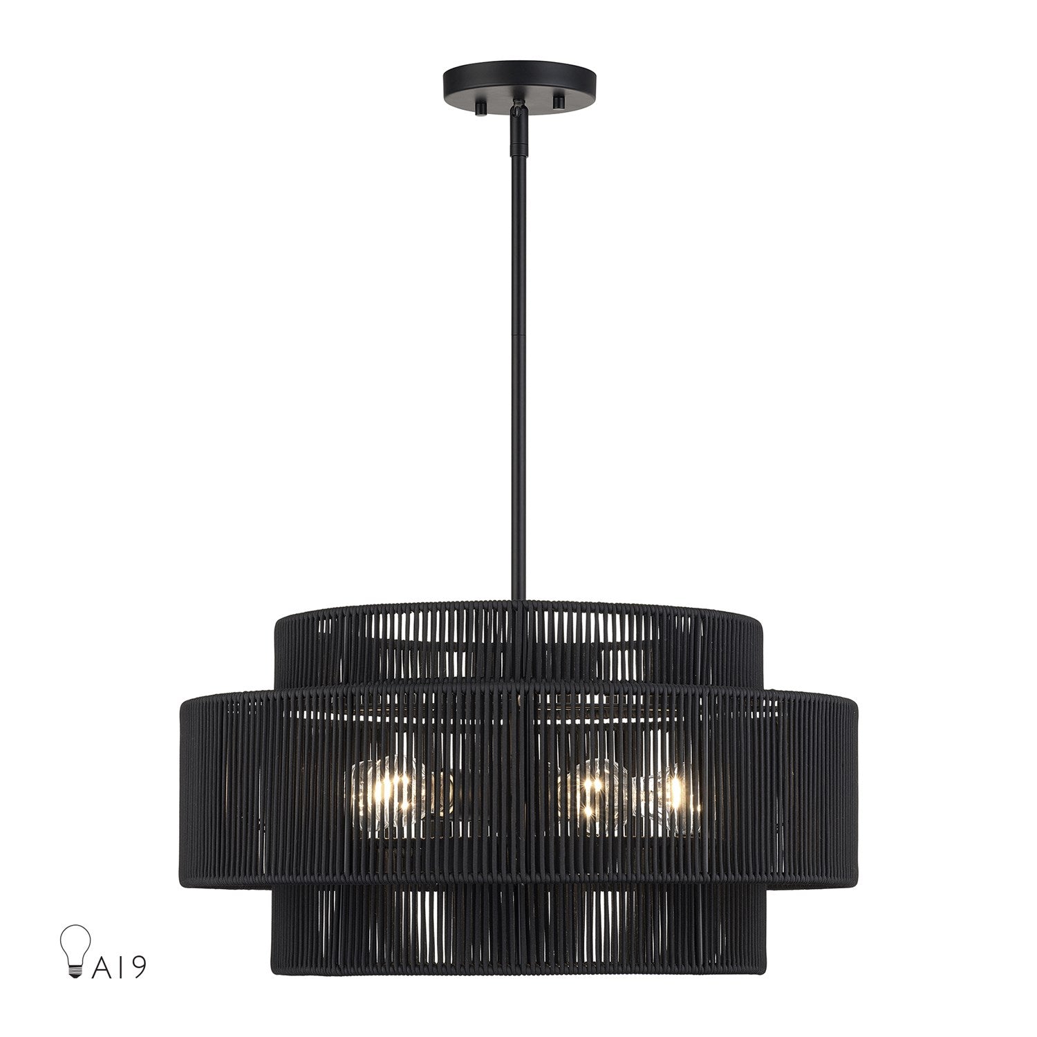 5 Light Black Pendant Chandelier by Livex Lighting