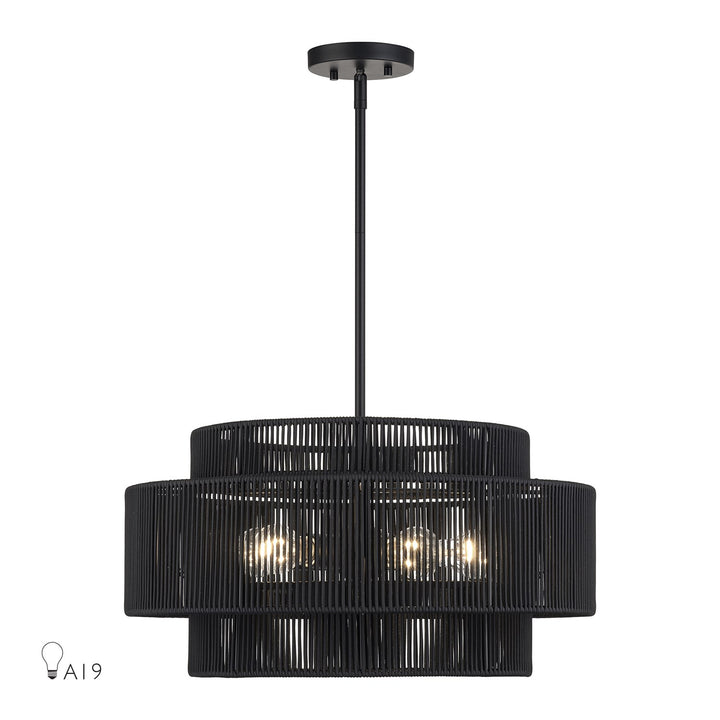 5 Light Black Pendant Chandelier by Livex Lighting