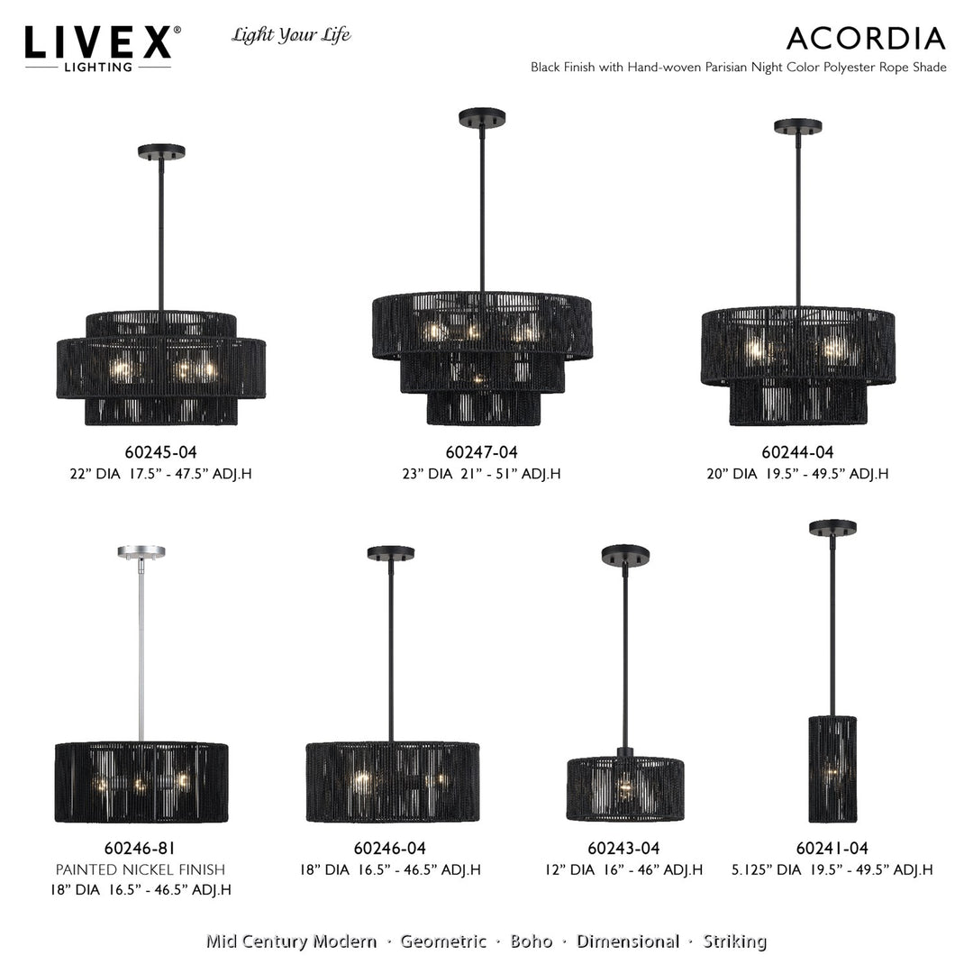 5 Light Black Pendant Chandelier