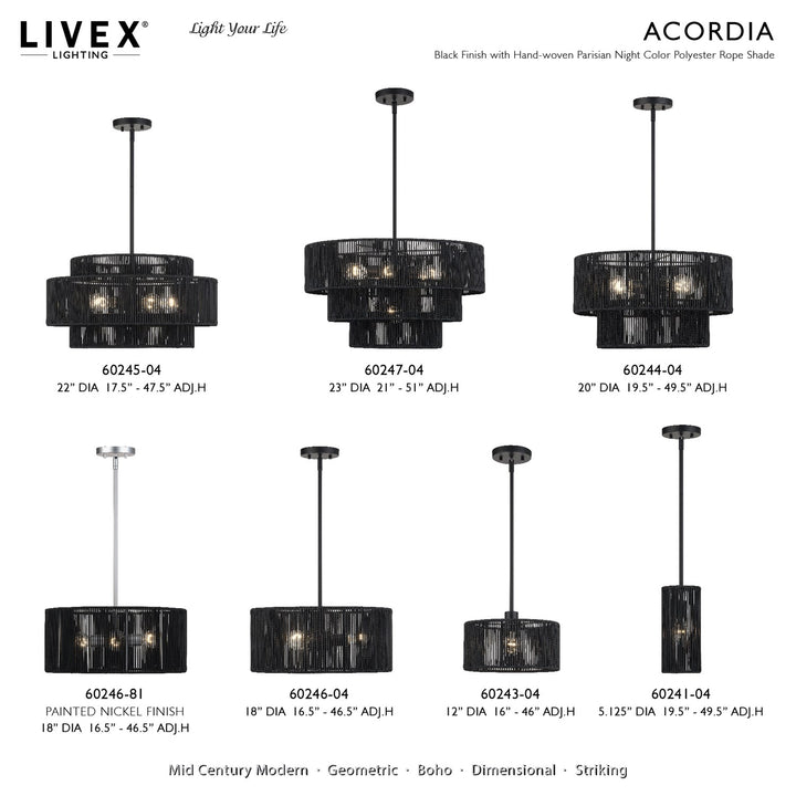 5 Light Black Pendant Chandelier