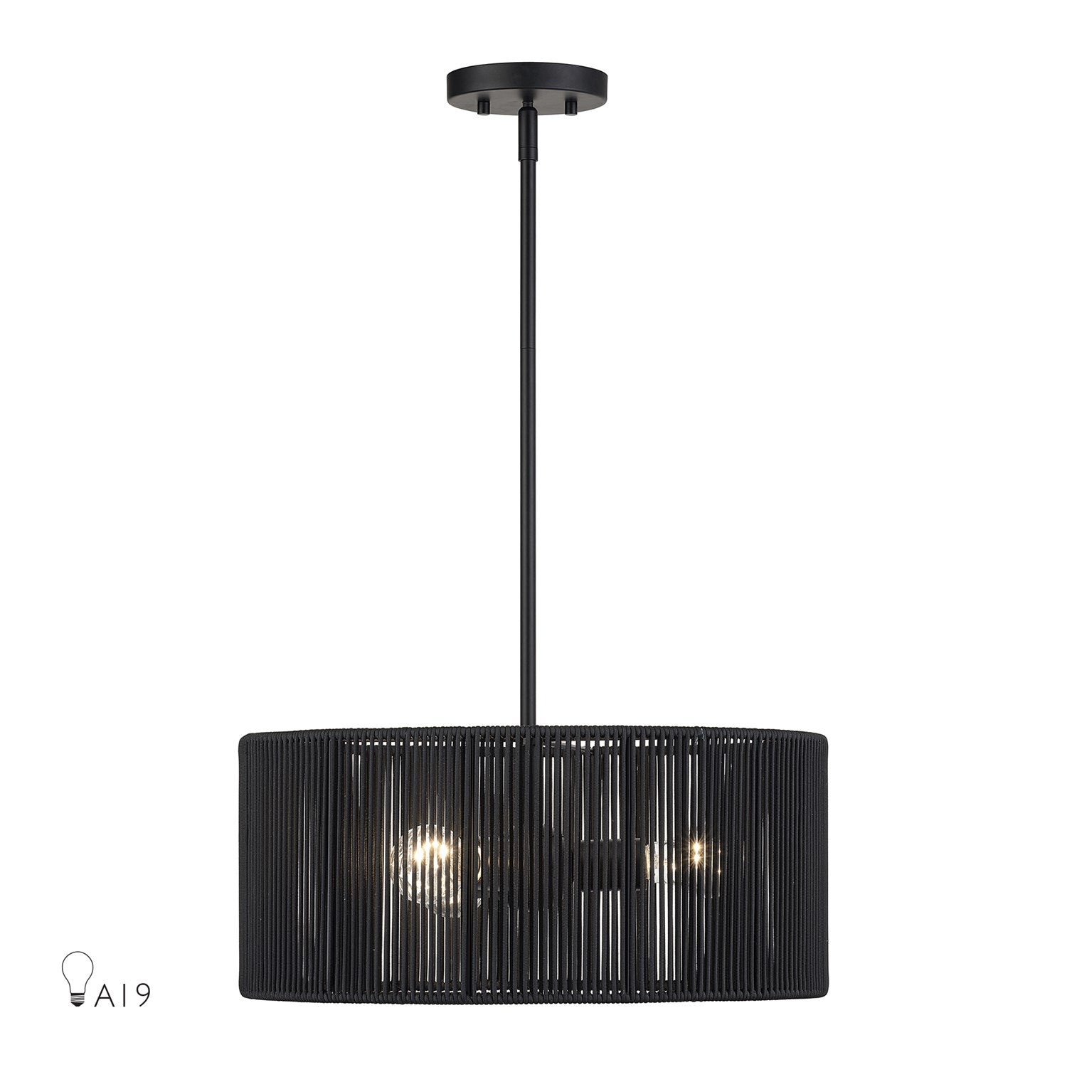 3 Light Black Pendant Chandelier by Livex Lighting