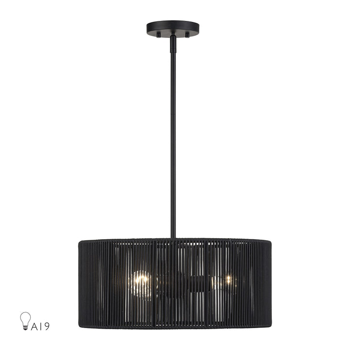 3 Light Black Pendant Chandelier by Livex Lighting
