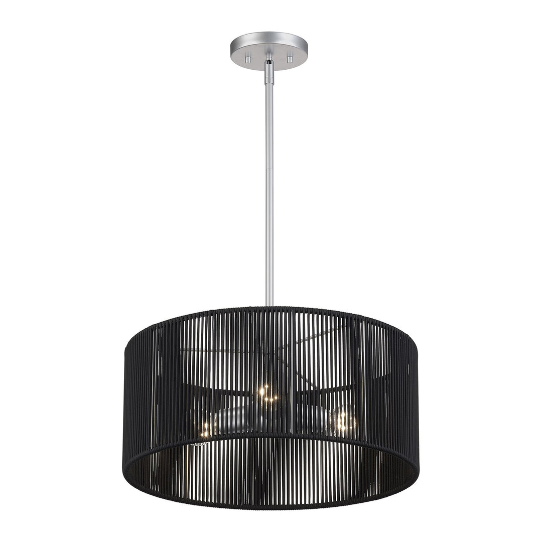 3 Light Painted Nickel Pendant Chandelier