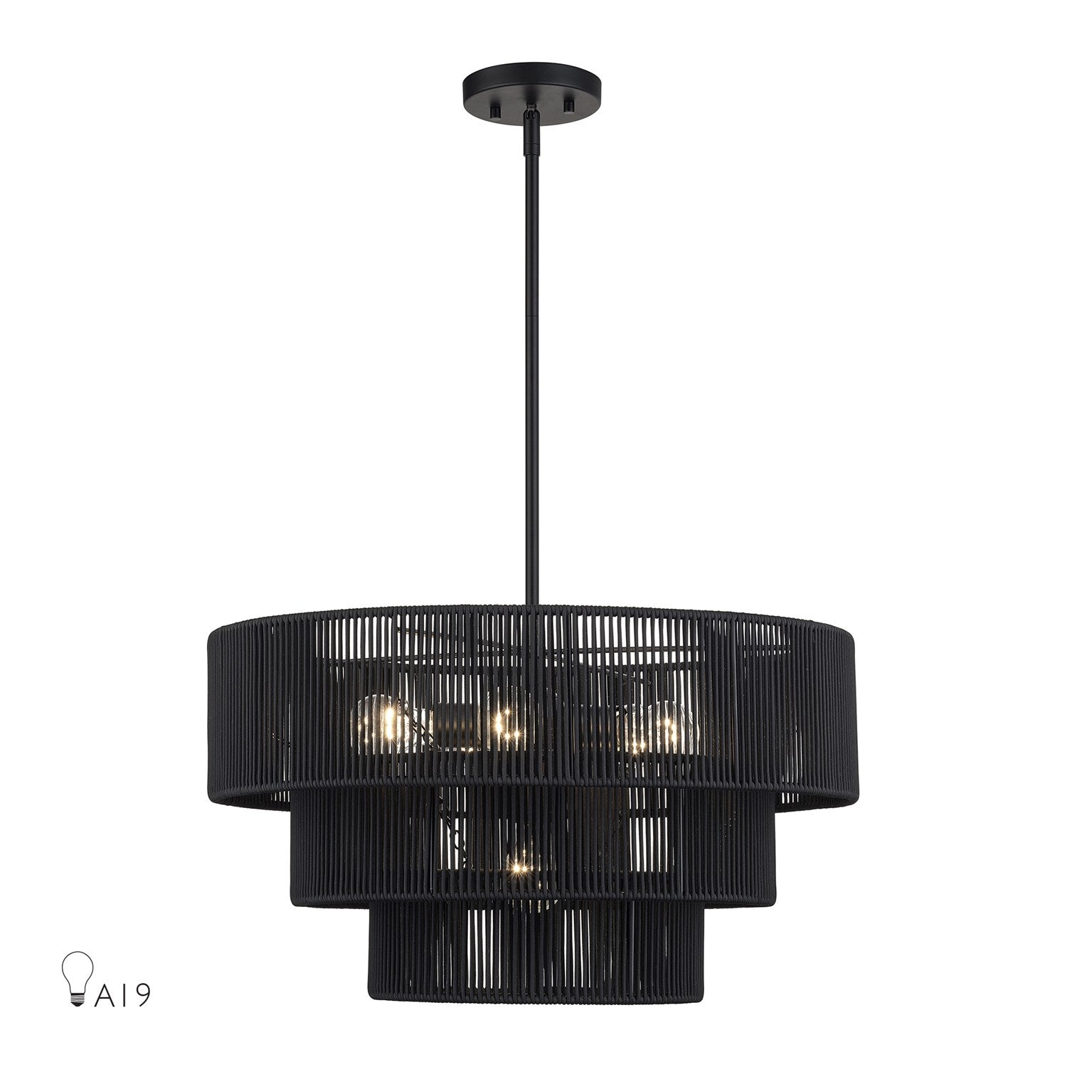 6 Light Black Pendant Chandelier by Livex Lighting