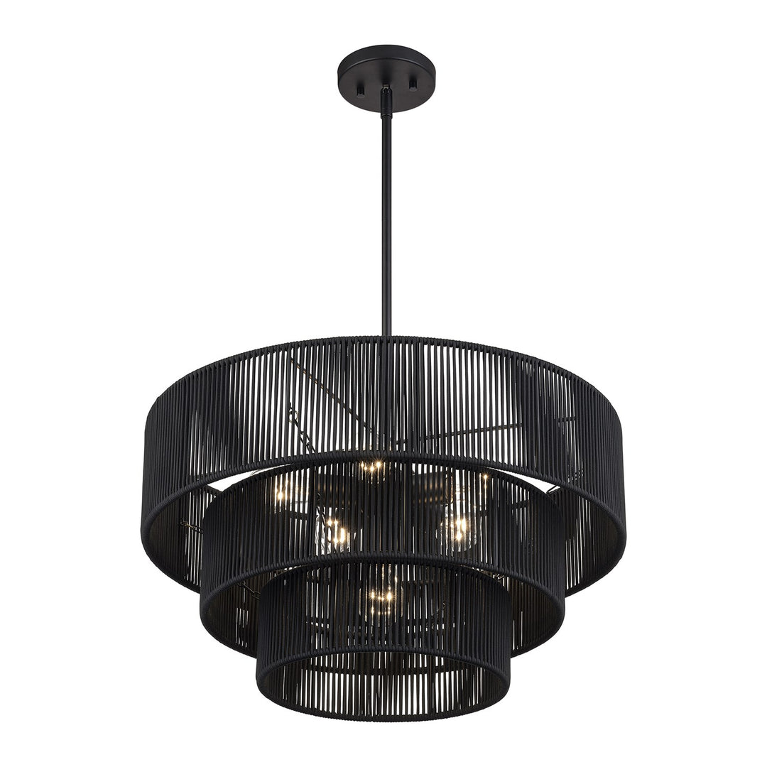 6 Light Black Pendant Chandelier