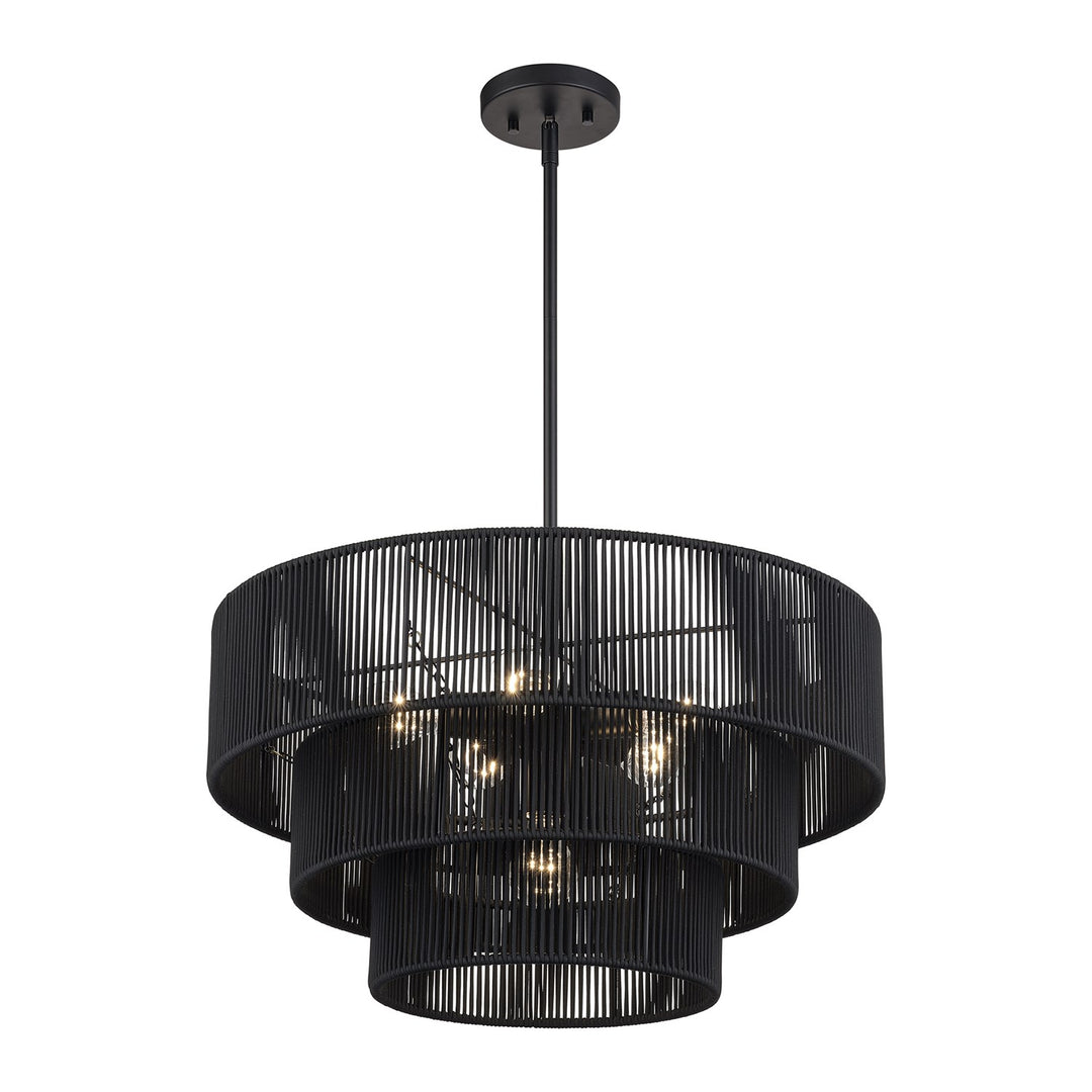 6 Light Black Pendant Chandelier