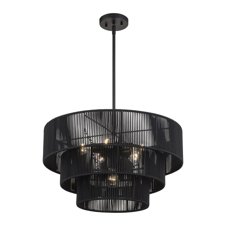 6 Light Black Pendant Chandelier