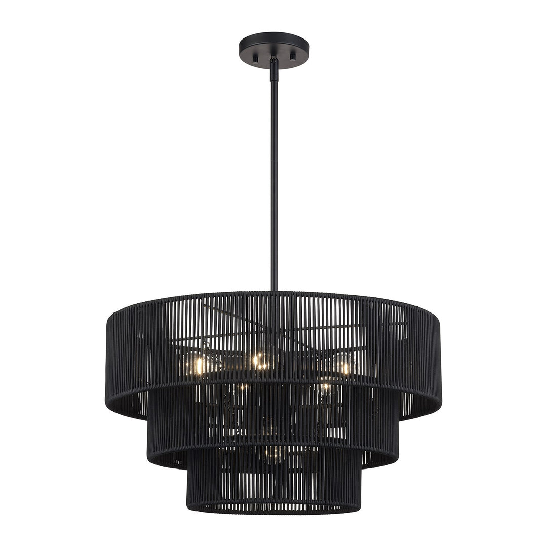 6 Light Black Pendant Chandelier