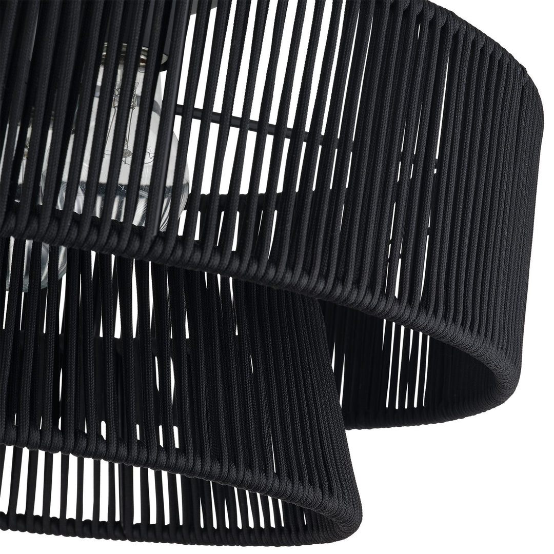 3 Light Black Large Semi-Flush