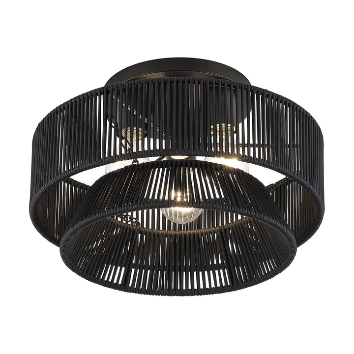 3 Light Black Large Semi-Flush
