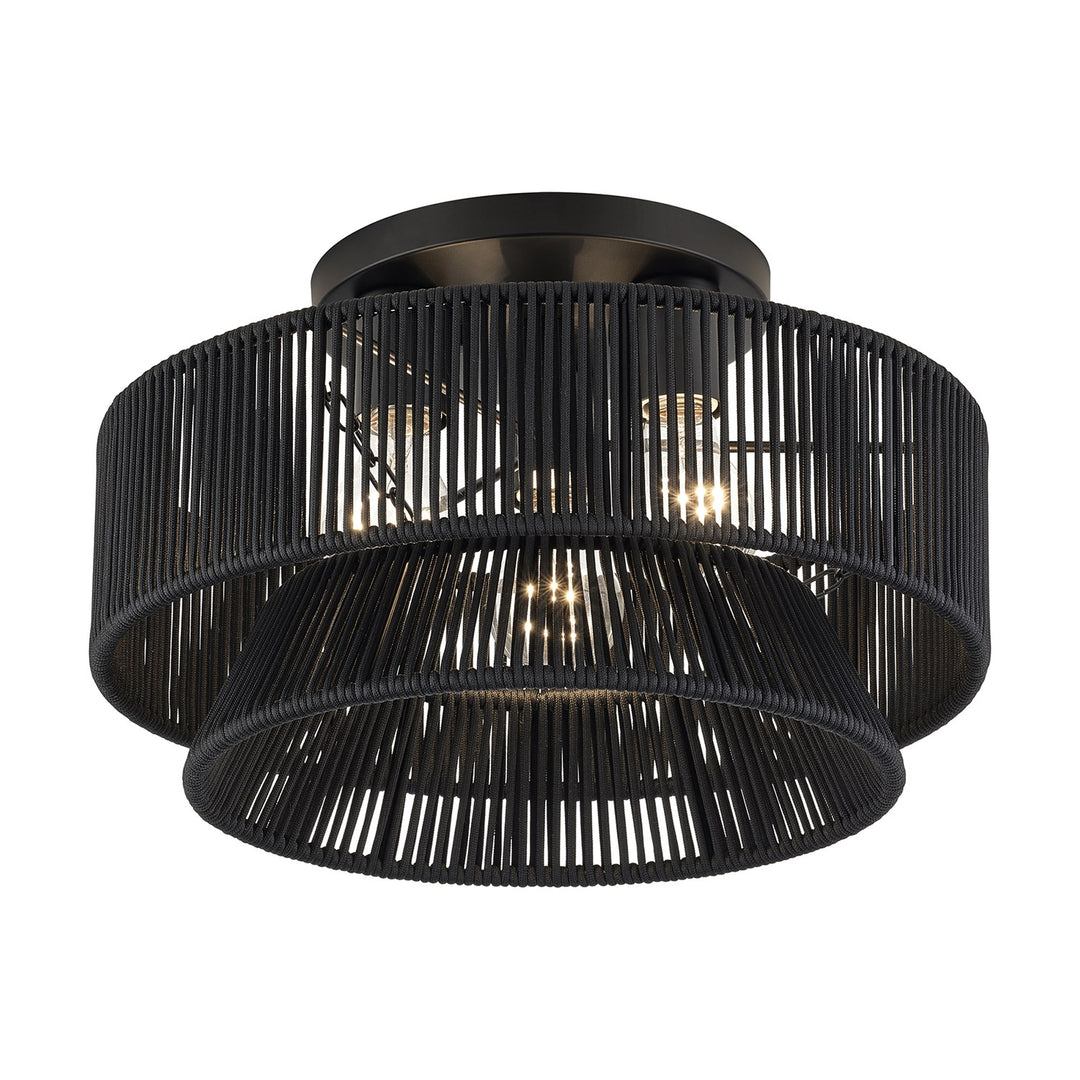 3 Light Black Large Semi-Flush