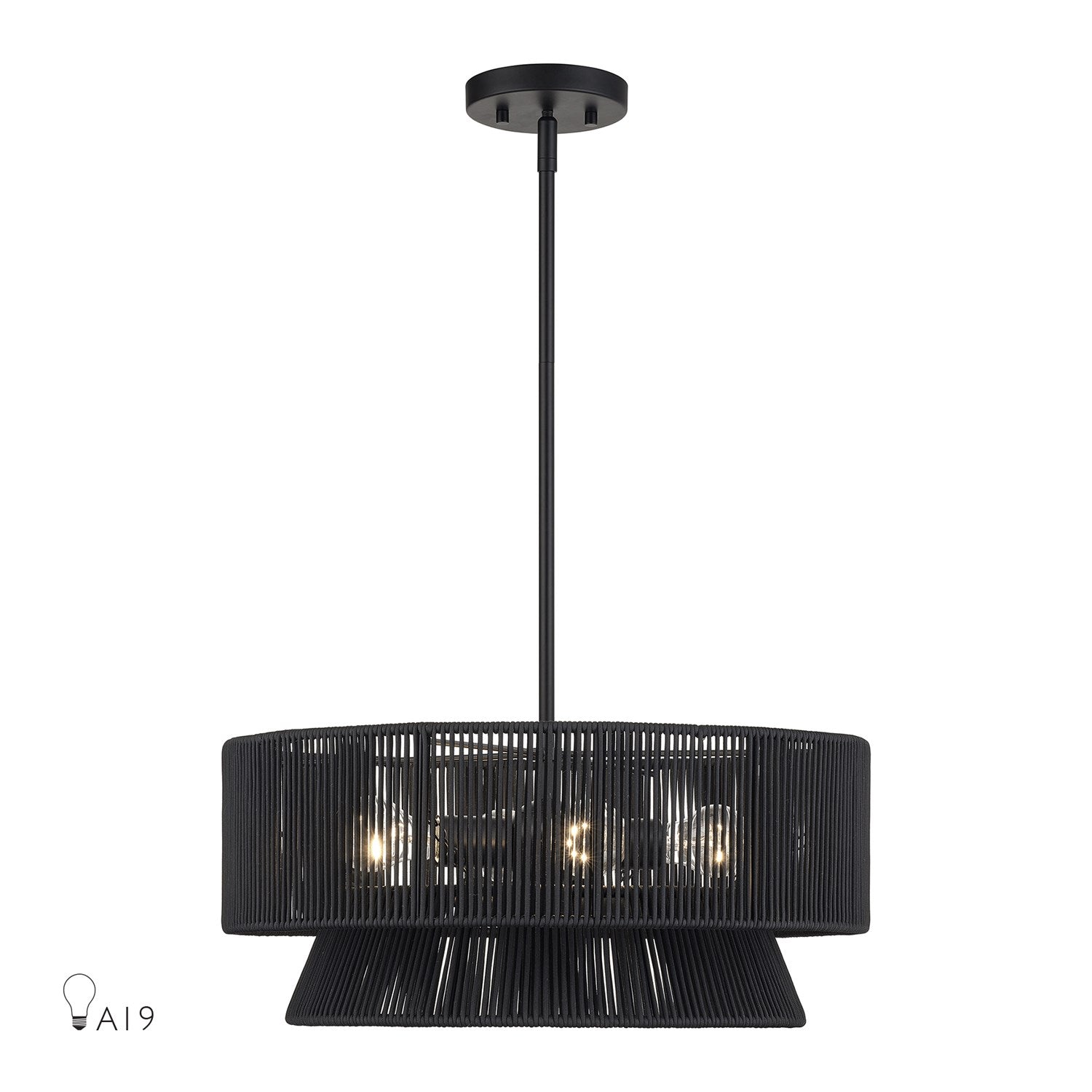 4 Light Black Pendant Chandelier by Livex Lighting