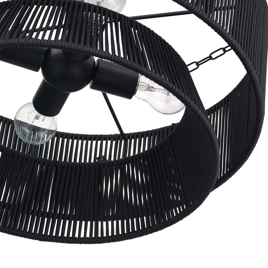 4 Light Black Pendant Chandelier
