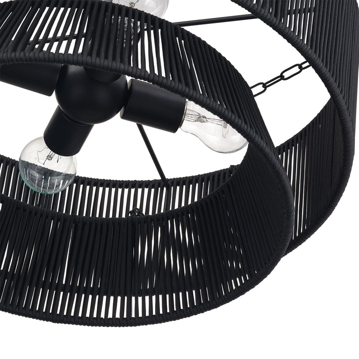 4 Light Black Pendant Chandelier