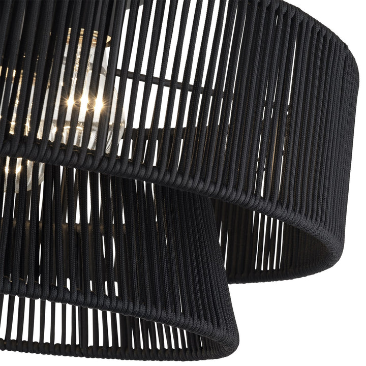 3 Light Black Large Semi-Flush