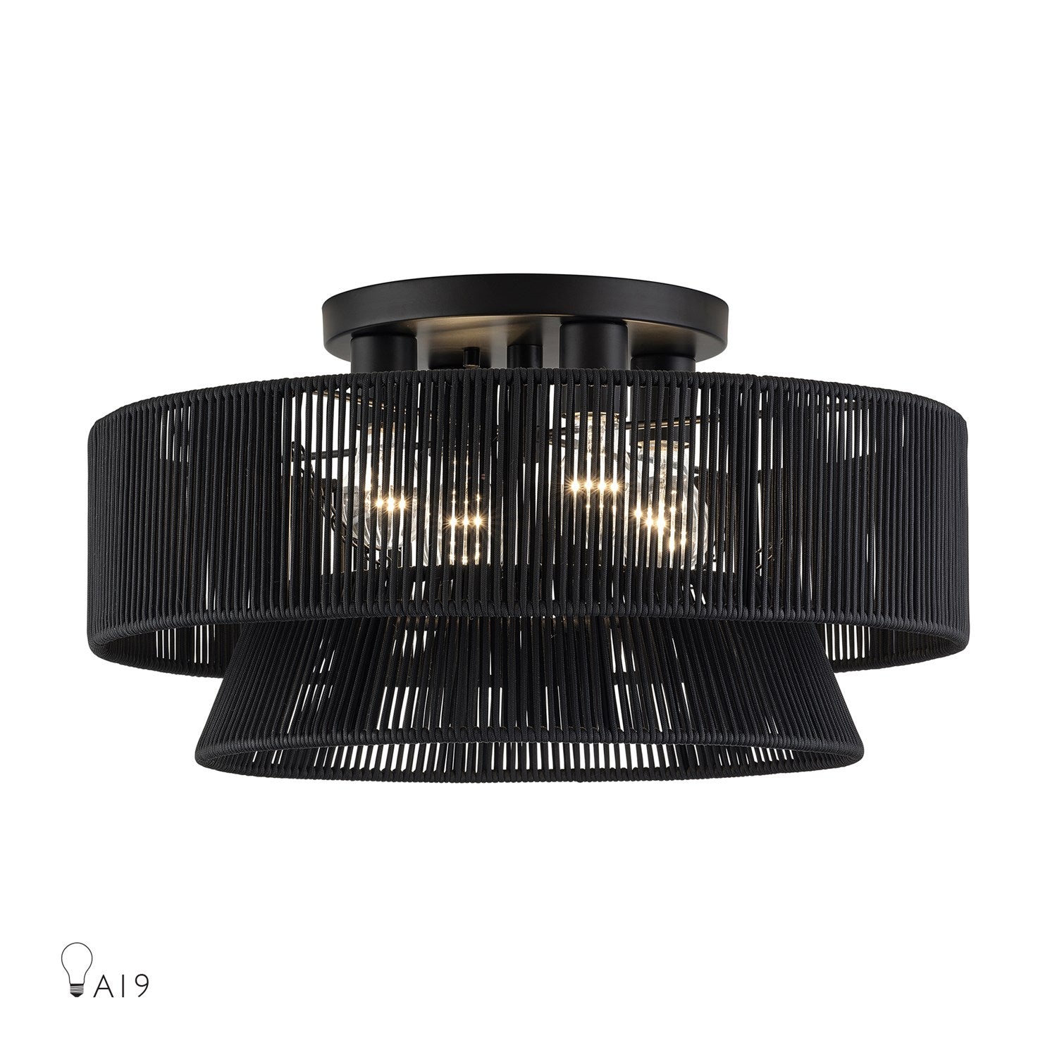 4 Light Black Extra Large Semi-Flush by Livex Lighting