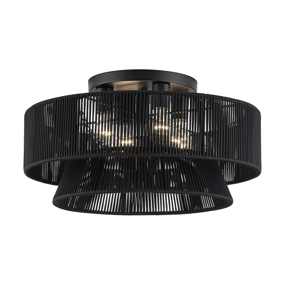 4 Light Black Extra Large Semi-Flush