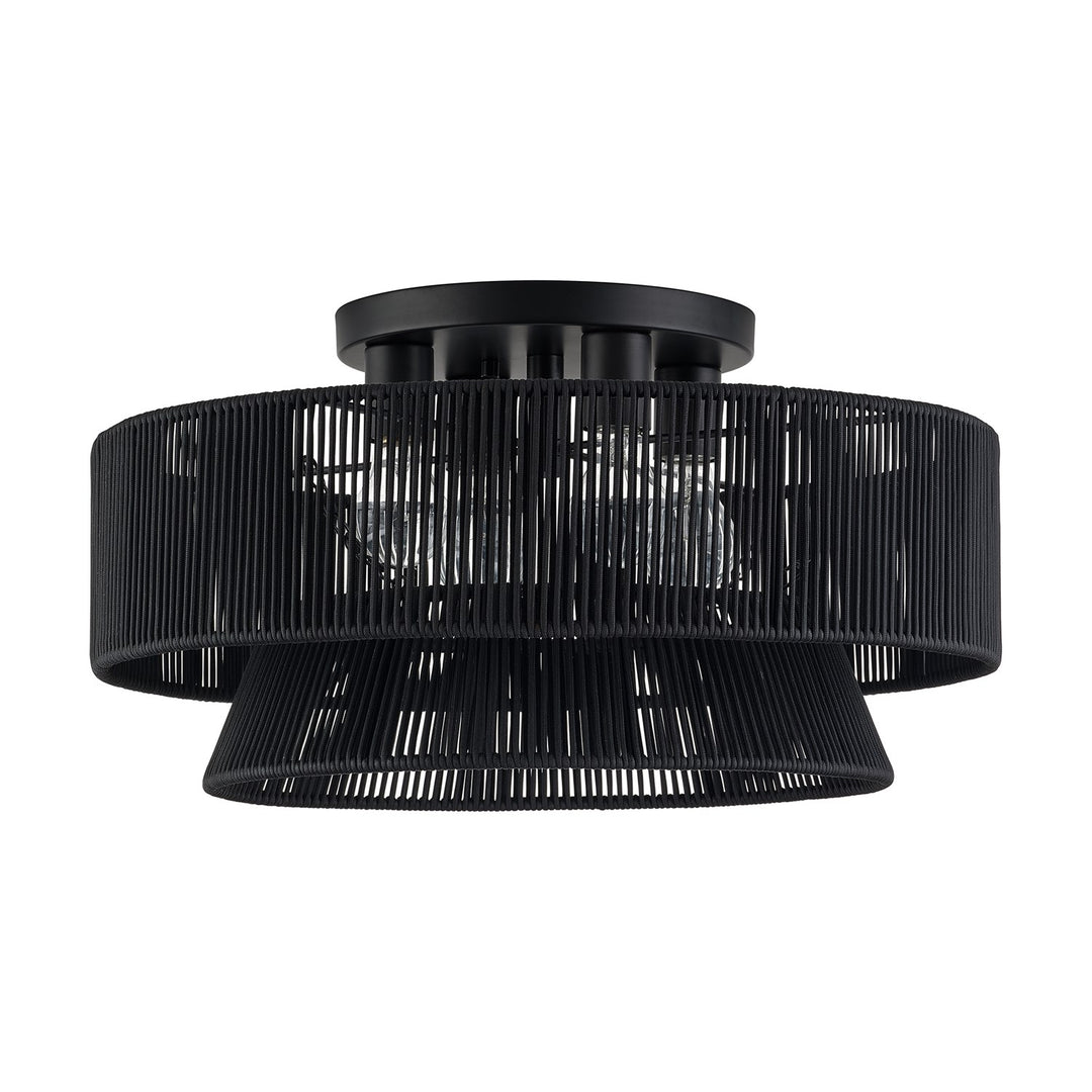 4 Light Black Extra Large Semi-Flush
