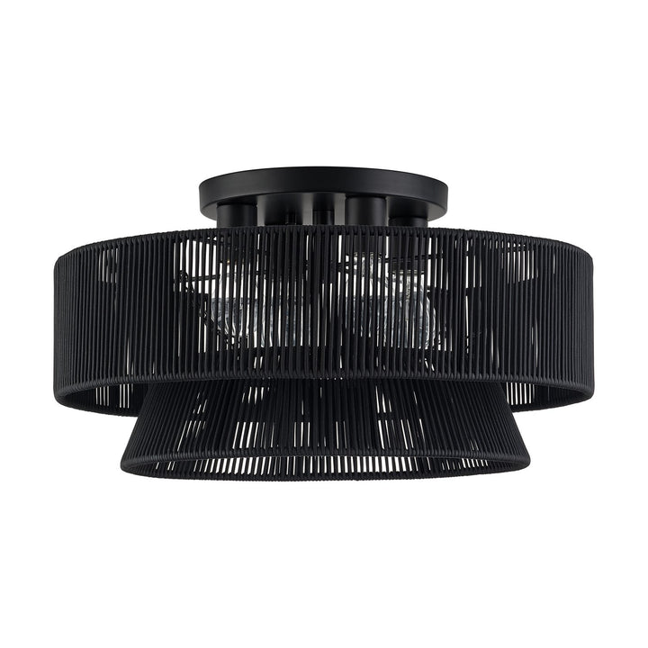 4 Light Black Extra Large Semi-Flush