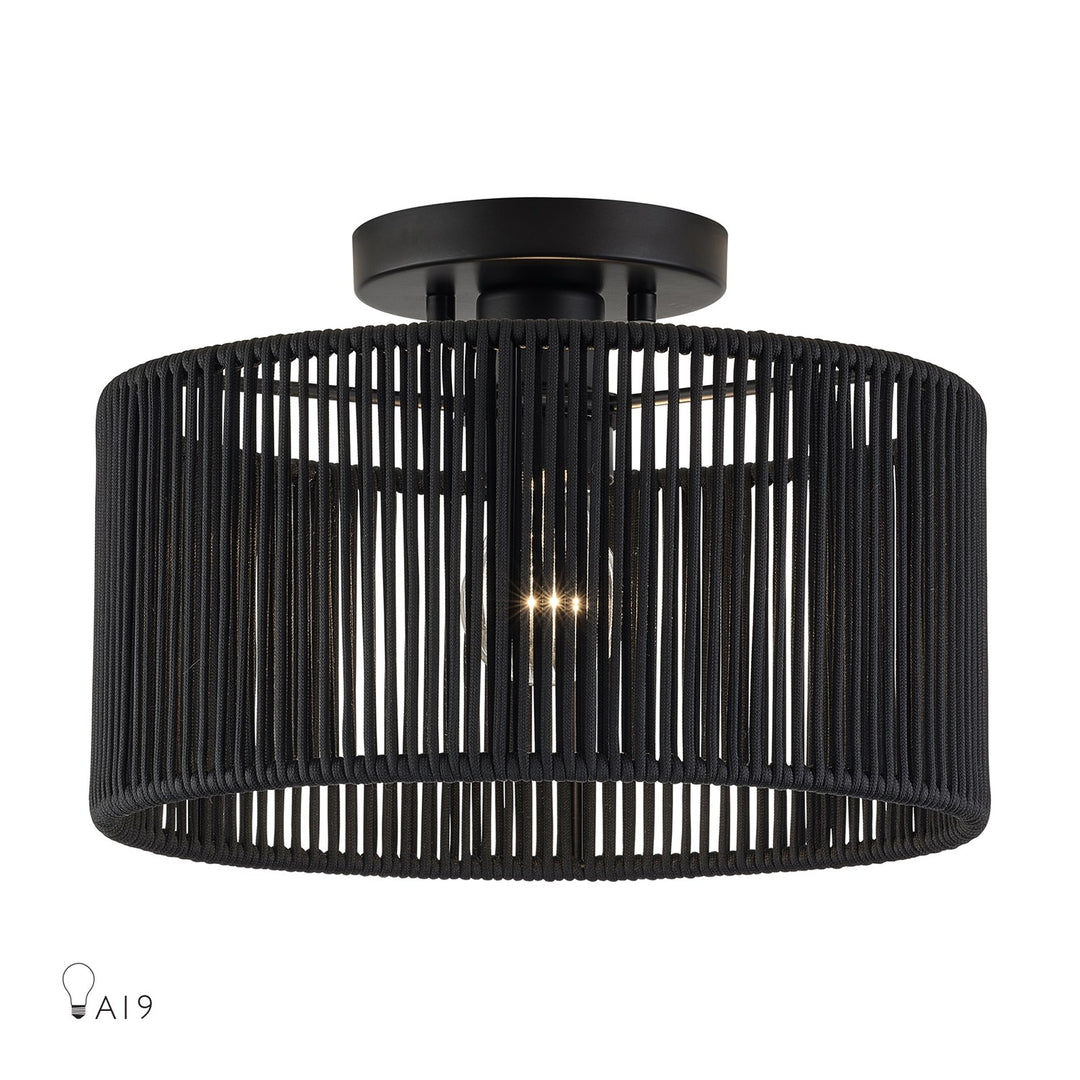 1 Light Black Medium Semi-Flush by Livex Lighting