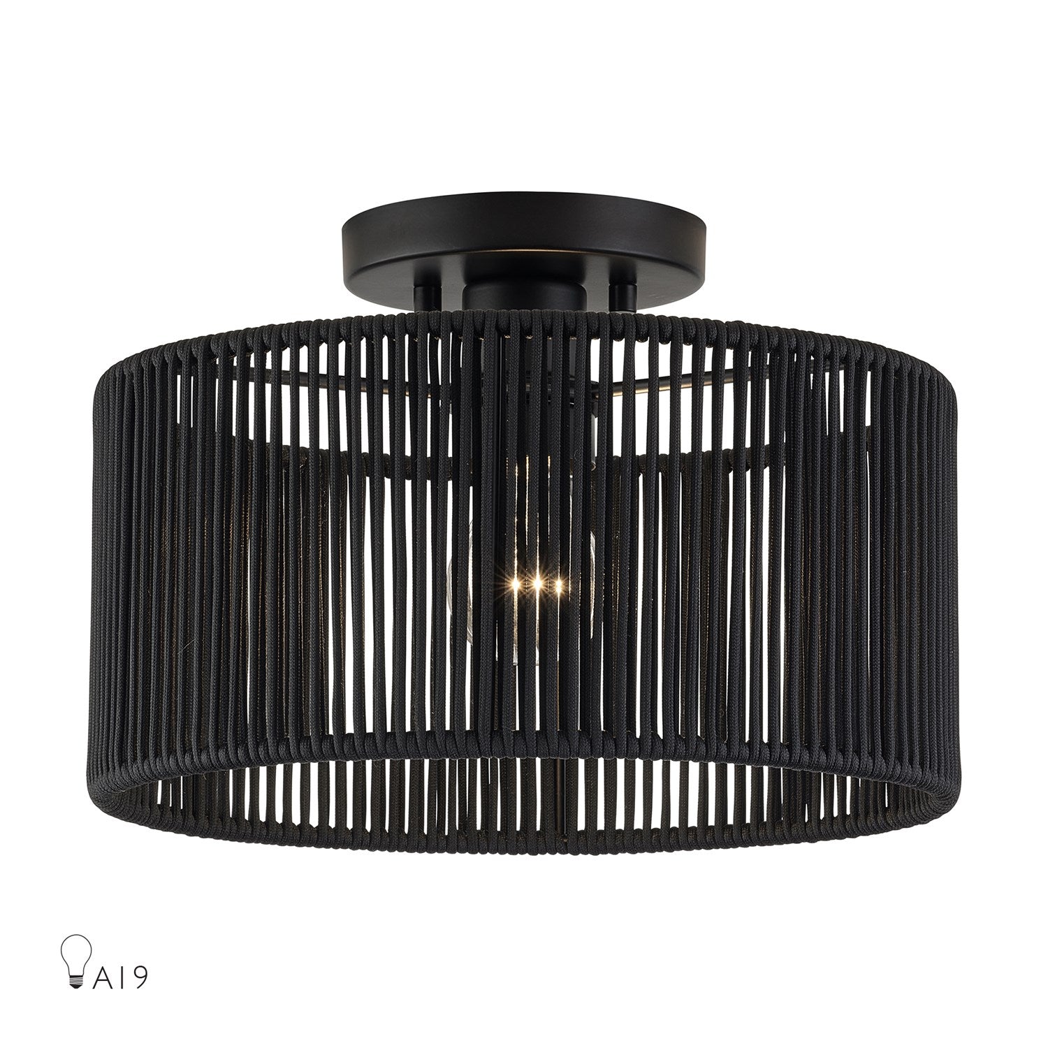1 Light Black Medium Semi-Flush by Livex Lighting