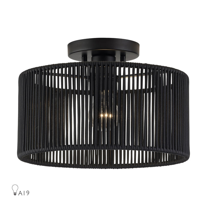 1 Light Black Medium Semi-Flush by Livex Lighting