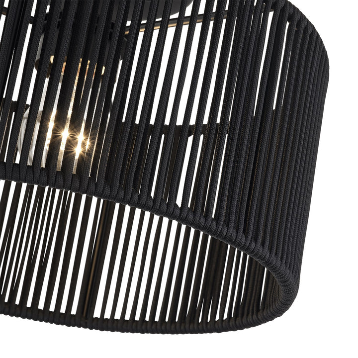 1 Light Black Medium Semi-Flush