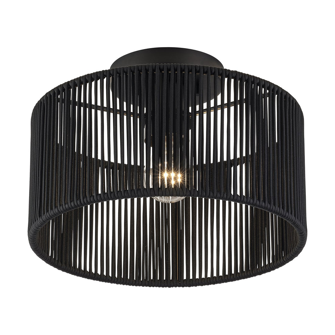 1 Light Black Medium Semi-Flush