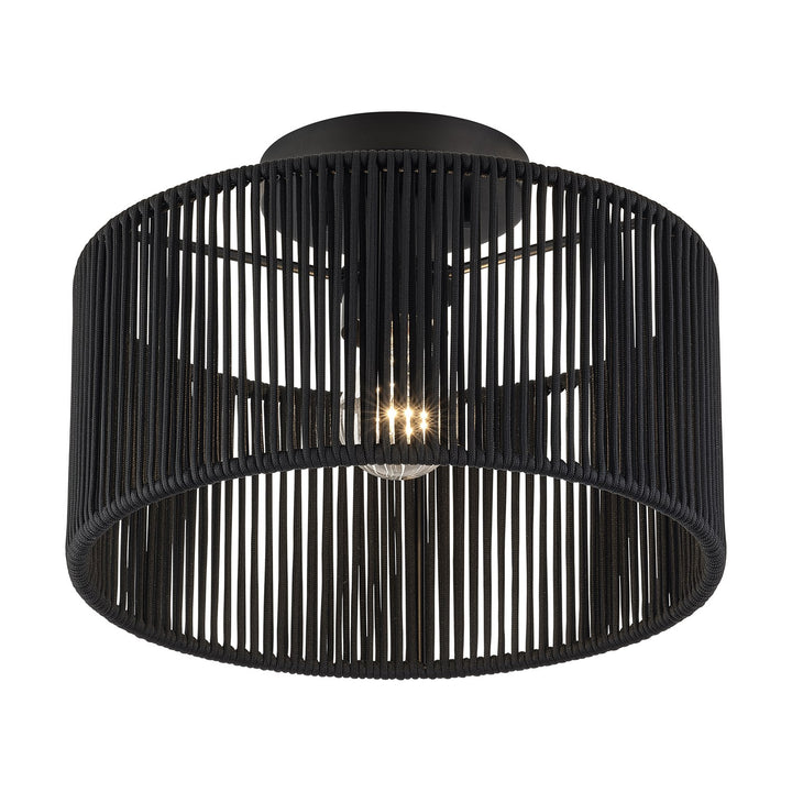 1 Light Black Medium Semi-Flush