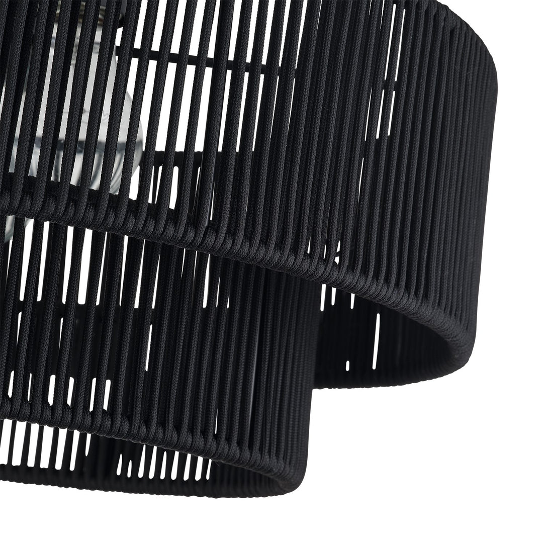 3 Light Black Large Semi-Flush