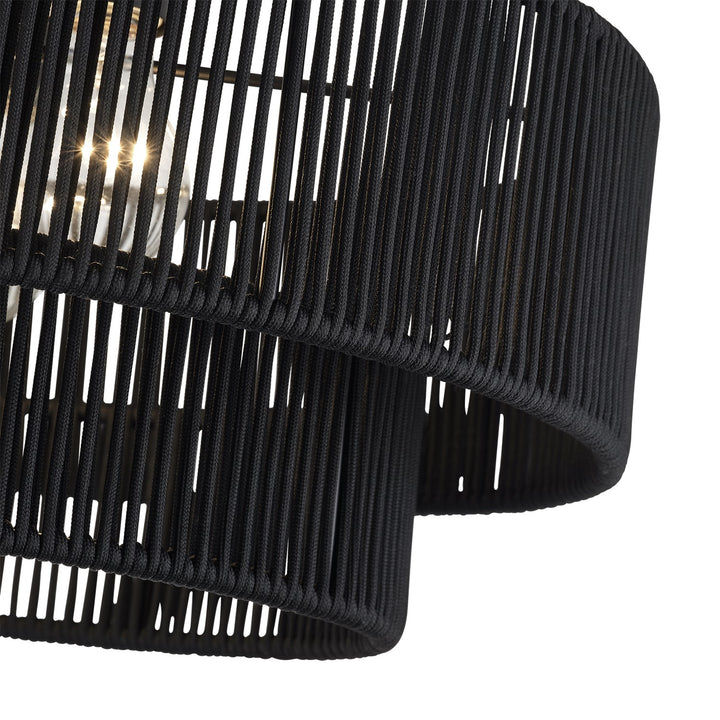 3 Light Black Large Semi-Flush