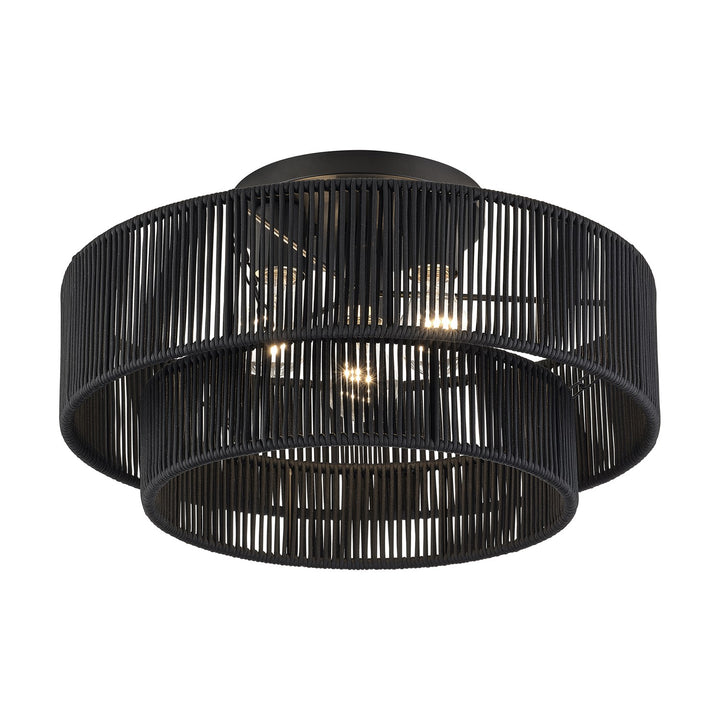 3 Light Black Large Semi-Flush