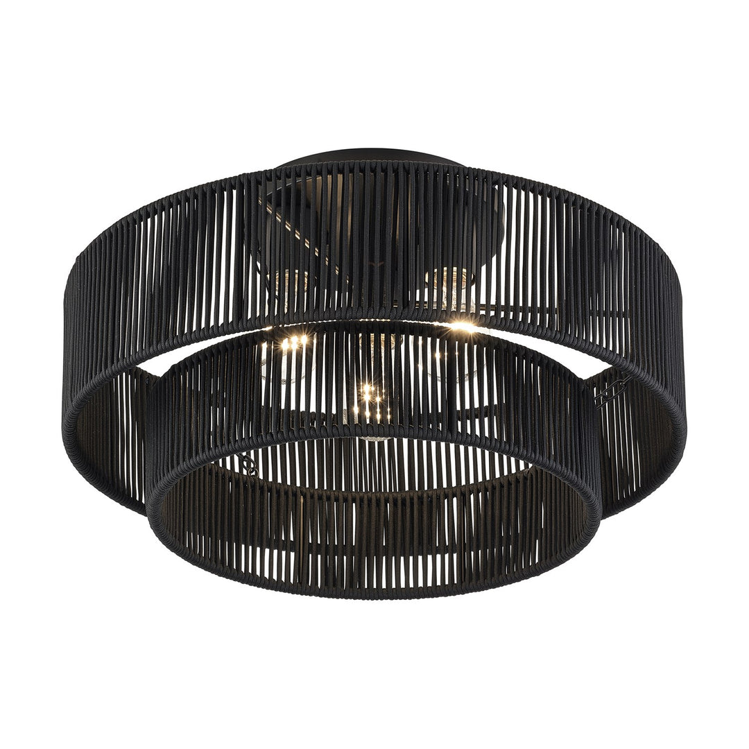 3 Light Black Large Semi-Flush