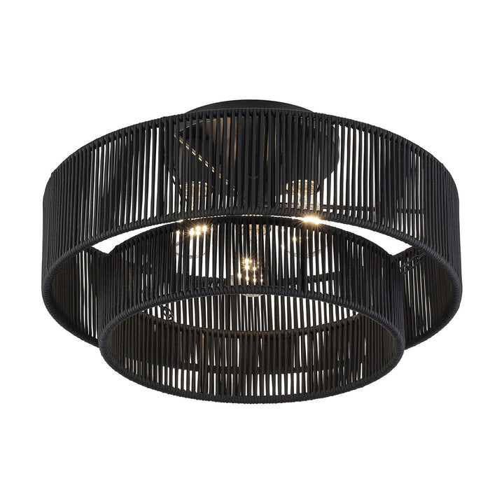 3 Light Black Large Semi-Flush