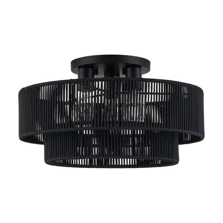3 Light Black Large Semi-Flush