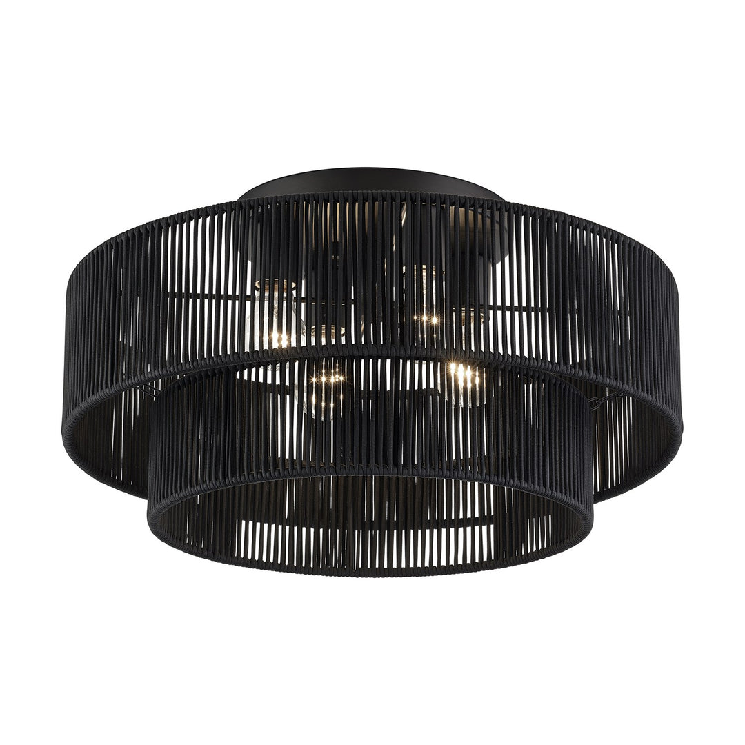 4 Light Black Extra Large Semi-Flush